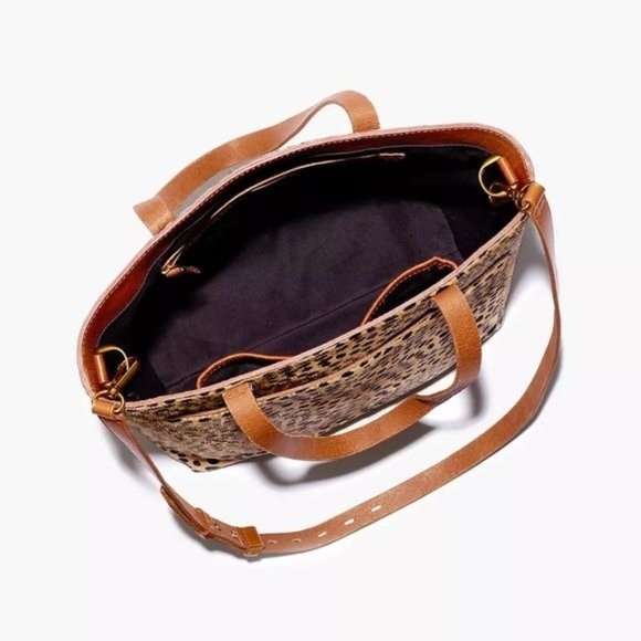 Madewell Medium Transport Tote Printed Calf Hair Edition Bag New with Tags - Picture 9 of 10